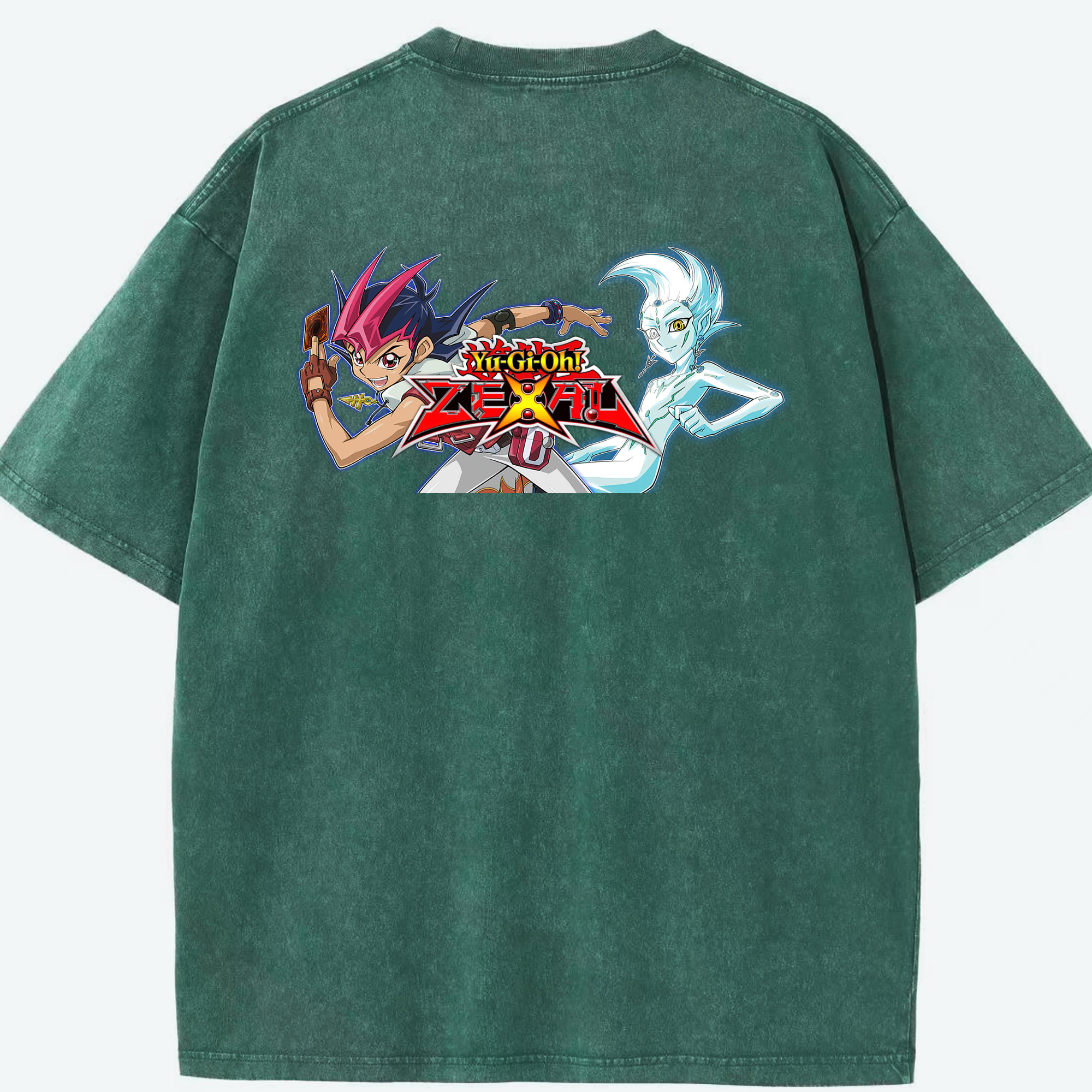 （画像用） 遊☆戯☆王 Yu-Gi-Oh! 綿100% ヴィンテージ風 半袖Tシャツ（背面プリント）
